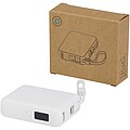 Acrux 10.000 mAh 35W tablet power bank with built in Type-C cable - made from recycled plastic, white