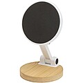 Alcor recycled plastic foldeable magnetic phone stand with bamboo details, white
