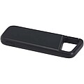 Alkes 5000 mAh 12W recycled plastic water resistant power bank with carabiner, solid black