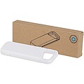 Alkes 5000 mAh 12W recycled plastic water resistant power bank with carabiner, white