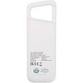 Alkes 5000 mAh 12W recycled plastic water resistant power bank with carabiner, white