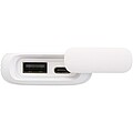 Alkes 5000 mAh 12W recycled plastic water resistant power bank with carabiner, white