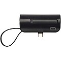 Alnair 5000 mAh 10W recycled plastic Type-C power bank with built-in flip stand and 2-in-1 cable, solid black