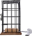 Aluminium and wooden phone holder cage, including USB ports and lock with 2 small keys.