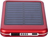 Aluminium solar power bank Tycho, red