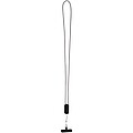 Anser recycled plastic smartphone lanyard with 27W 5-in-1 built-in cable, black