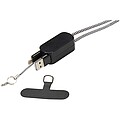Anser recycled plastic smartphone lanyard with 27W 5-in-1 built-in cable, black