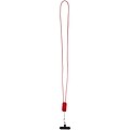 Anser recycled plastic smartphone lanyard with 27W 5-in-1 built-in cable, red