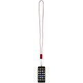 Anser recycled plastic smartphone lanyard with 27W 5-in-1 built-in cable, red