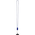 Anser recycled plastic smartphone lanyard with 27W 5-in-1 built-in cable, royal blue