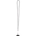 Anser recycled plastic smartphone lanyard with 27W 5-in-1 built-in cable, white