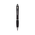 Ballpen with black ink and rubber tip. Black