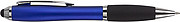Ballpen with black ink and rubber tip. Blue