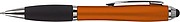 Ballpen with black ink and rubber tip. Orange