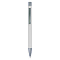 Ballpen with rubber finish. The tip, top and clip match each other with a dark grey colour.