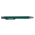 Ballpen with rubber finish. The tip, top and clip match each other with a dark grey colour.