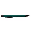 Ballpen with rubber finish. The tip, top and clip match each other with a dark grey colour.