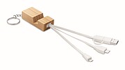 Bamboo key ring with phone stand