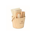 Bath gift set in wooden bucket