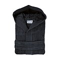 Bathrobe DeLuxe Hooded velour, 450 gr./m2, Anthracite S/M