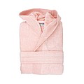 BathrobeDeLuxe Hooded velour, 450 gr./m2, Salmon Pink S/M