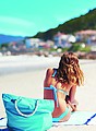 Beach bag with cord handle