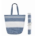 Beach bag with hammam towel, blue