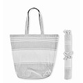 Beach bag with hammam towel, grey