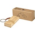 Bosona bamboo phone holder with keychain, wood