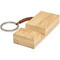 Bosona bamboo phone holder with keychain, wood