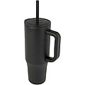 Brady 900 ml RCS certified insulated tumbler with silicone straw, solid black