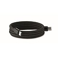 Braided magnetic cable in RPET, black