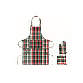 Chequered cotton kitchen set