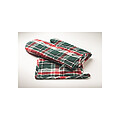 Chequered cotton kitchen set