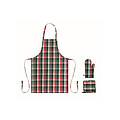 Chequered cotton kitchen set