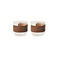 Coffee glass set walnut grip