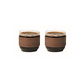 Coffee glass set walnut grip