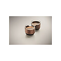 Coffee glass set walnut grip