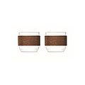 Coffee glass set walnut grip