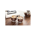 Coffee glass set walnut grip