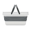 Collapsible silicone picnic basket with PP table top