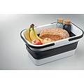 Collapsible silicone picnic basket with PP table top