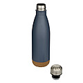 Cove 500 ml double wall vacuum insulated stainless steel water bottle with cork details, hale blue