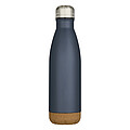 Cove 500 ml double wall vacuum insulated stainless steel water bottle with cork details, hale blue