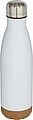 Cove 500 ml double wall vacuum insulated stainless steel water bottle with cork details, white