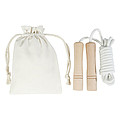 Denise wooden skipping rope in cotton pouch