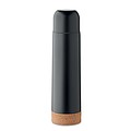 Double wall vacuum insulated flask in recycled stainless steel with cork detail base