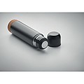 Double wall vacuum insulated flask in recycled stainless steel with cork detail base