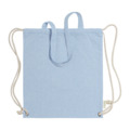 drawstring bag, light blue