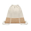 Drawstring bag w/ jute detail